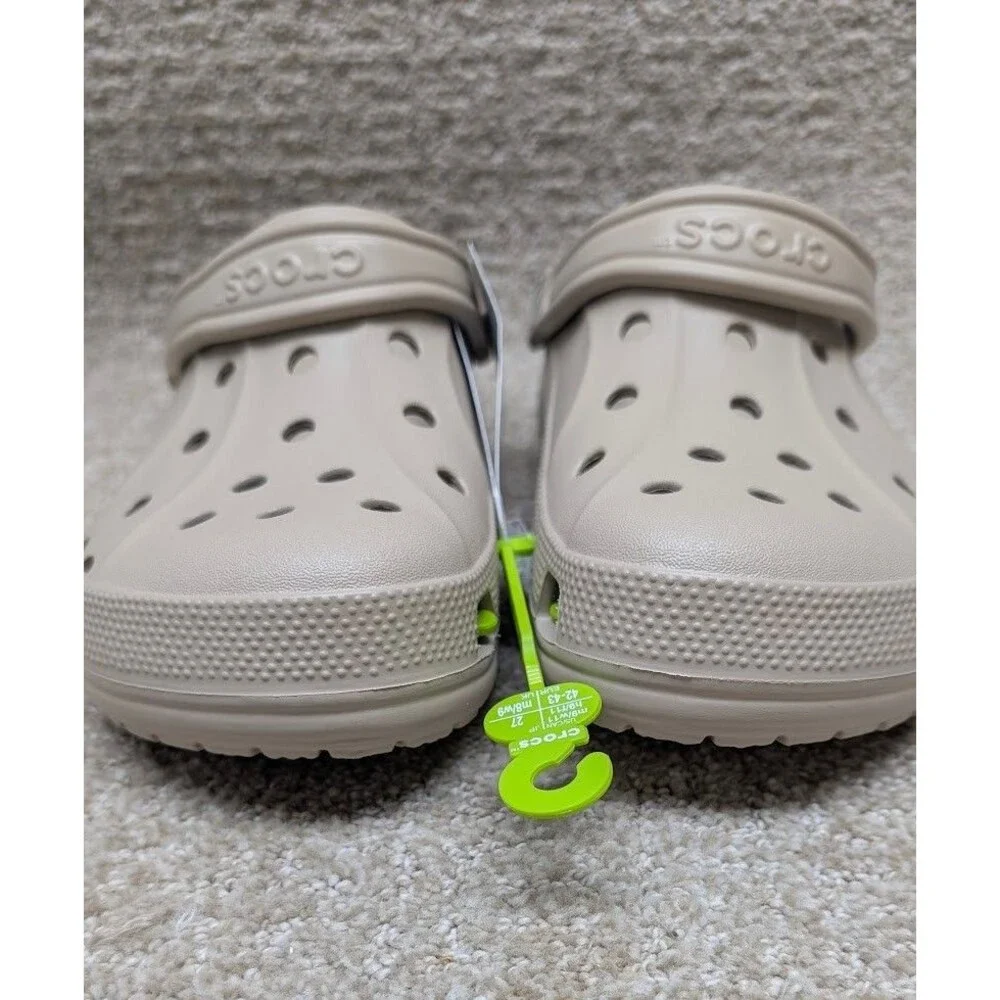 Crocs 10126-2V3 Unisex Flat Heel Beige Closed Toe Slip-On Clog Shoes Size W11/M9